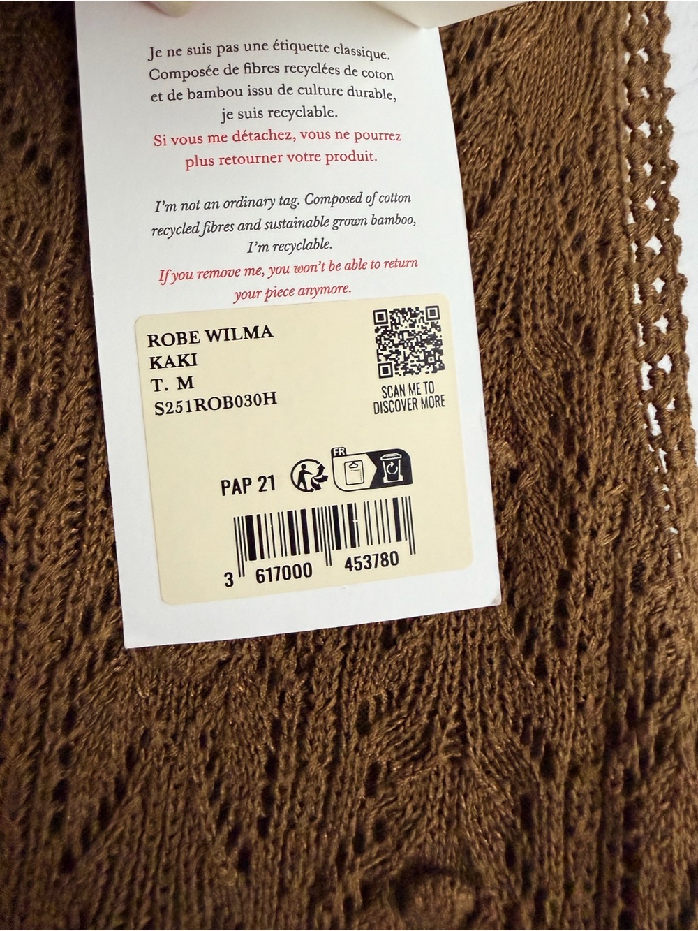 Sezane Wilma Dress - Kaki - Picture 3 of 7